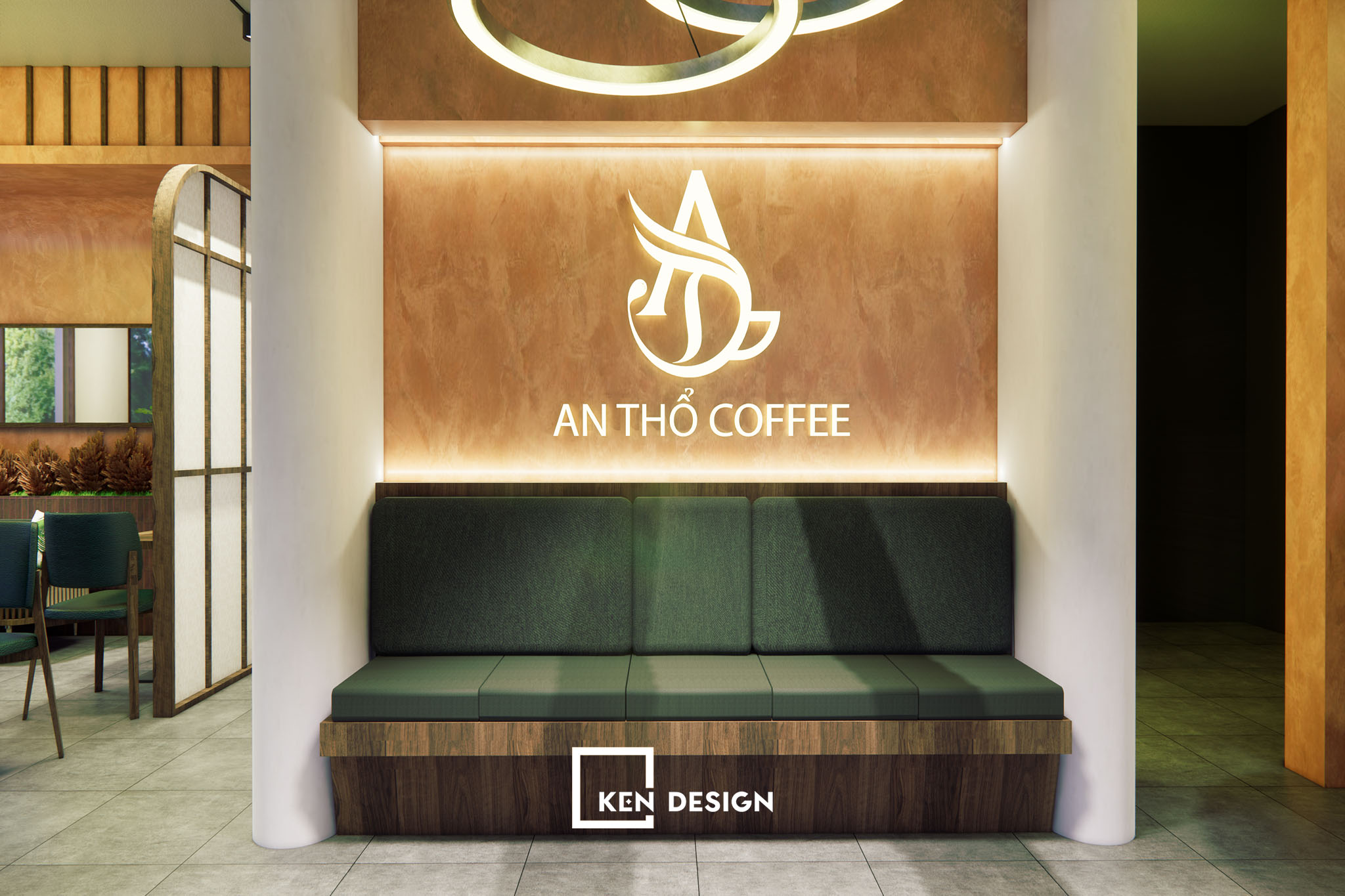 Thi công quán cafe An Thổ tại khu biệt thự cao cấp